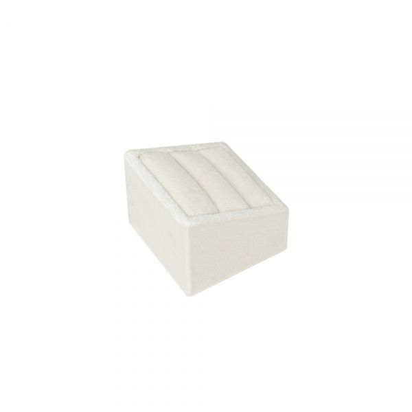 뉴 벨벳 사각 경사 커플 반지 진열대 아이보리 6x6x5cm
