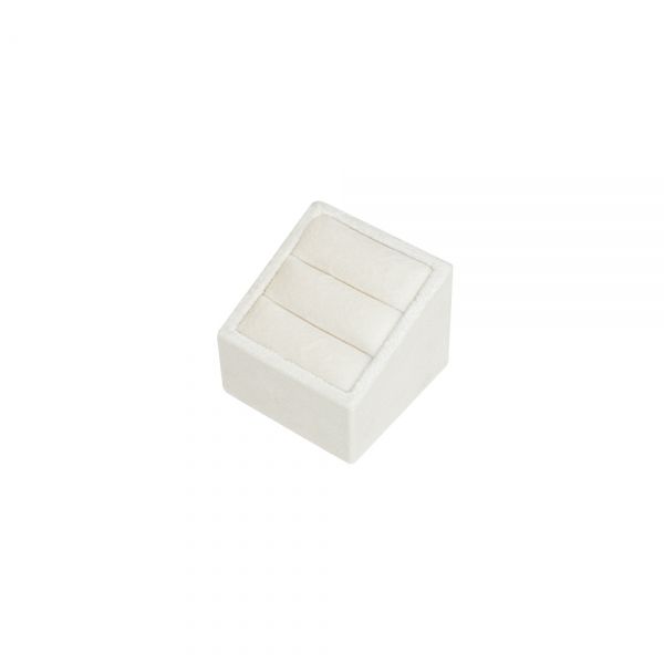 뉴 벨벳 사각 경사 커플 반지 진열대 아이보리 6x6x5cm