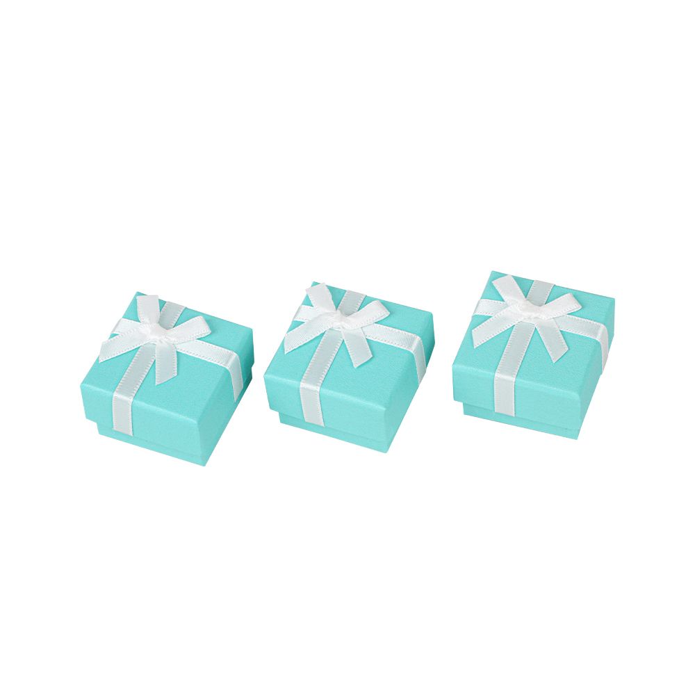 리본 반지 주얼리 케이스 선물 상자 민트 4x4x2.6cm 30개 1판