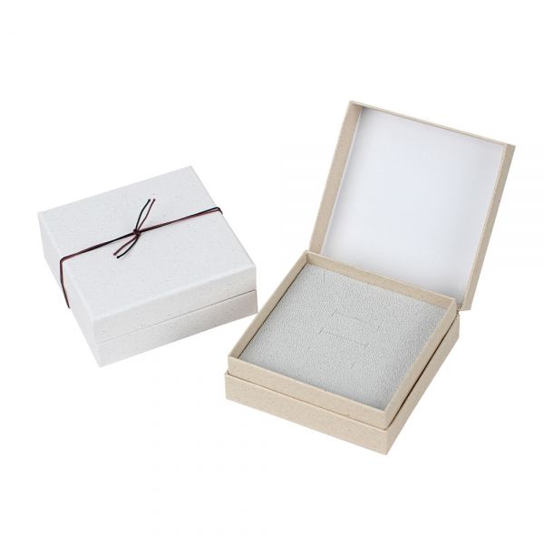 밴딩 일체형 주얼리 케이스 액세서리 포장 선물 상자 화이트&베이지 대 9x9x4cm 20개