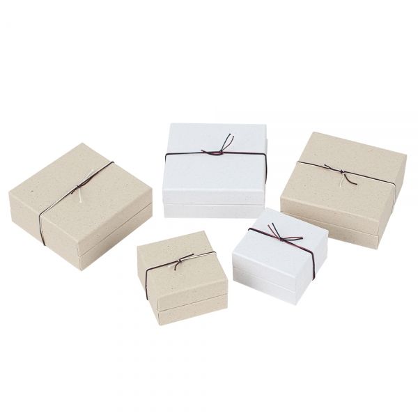 밴딩 일체형 주얼리 케이스 액세서리 포장 선물 상자 화이트&베이지 대 9x9x4cm 20개