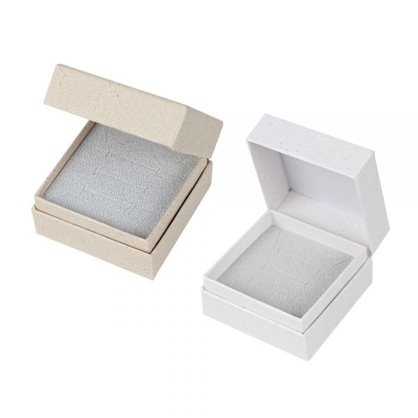 밴딩 일체형 주얼리 케이스 액세서리 포장 선물 상자 화이트&베이지 소 6x6x4cm 20개