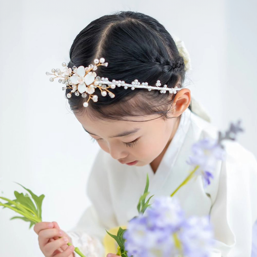 리모 한복 공주 머리 장식 머리띠 헤어핀 여아 헤어 악세사리
