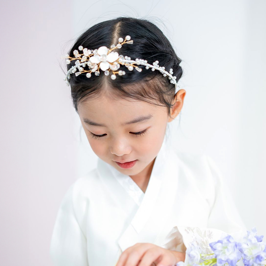 리모 한복 공주 머리 장식 머리띠 헤어핀 여아 헤어 악세사리