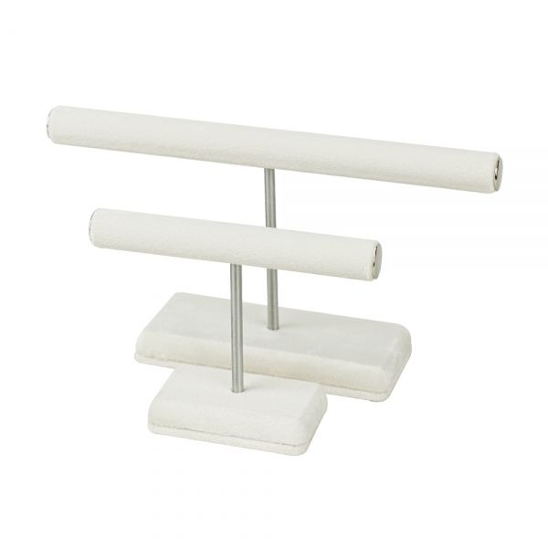 뉴벨벳 T자 반지 진열대 아이보리 소 12.5x4x9.5cm