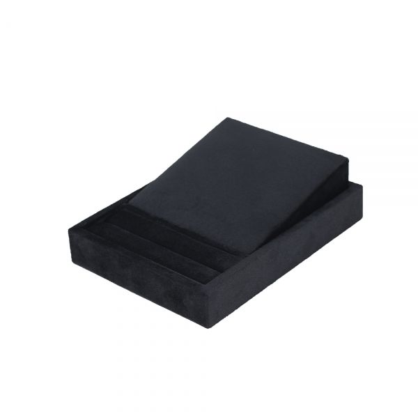 뉴 벨벳 분리형 목걸이 반지 세트 진열대 거치대 블랙 12x16x5cm