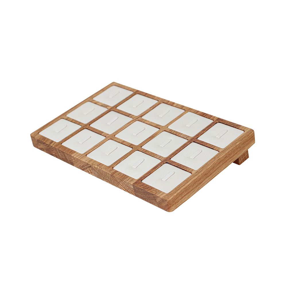 원목 직사각 1/15 반지 진열대 아이보리 24.2x15x1.7