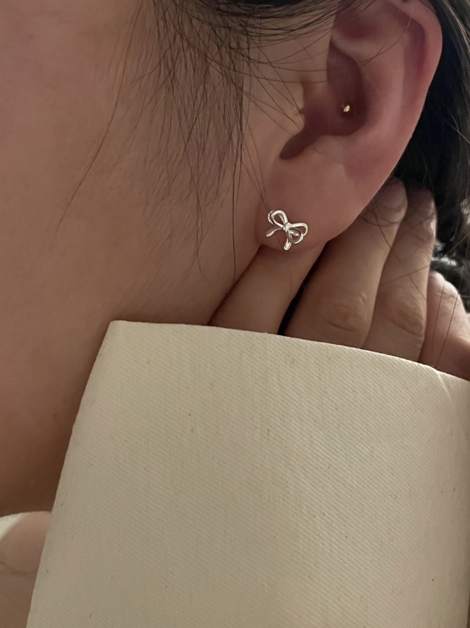 925silver • Ribbon earring 01
