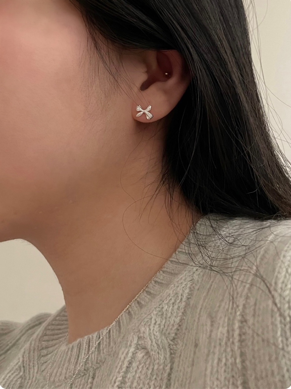 925silver • Ribbon earring 02