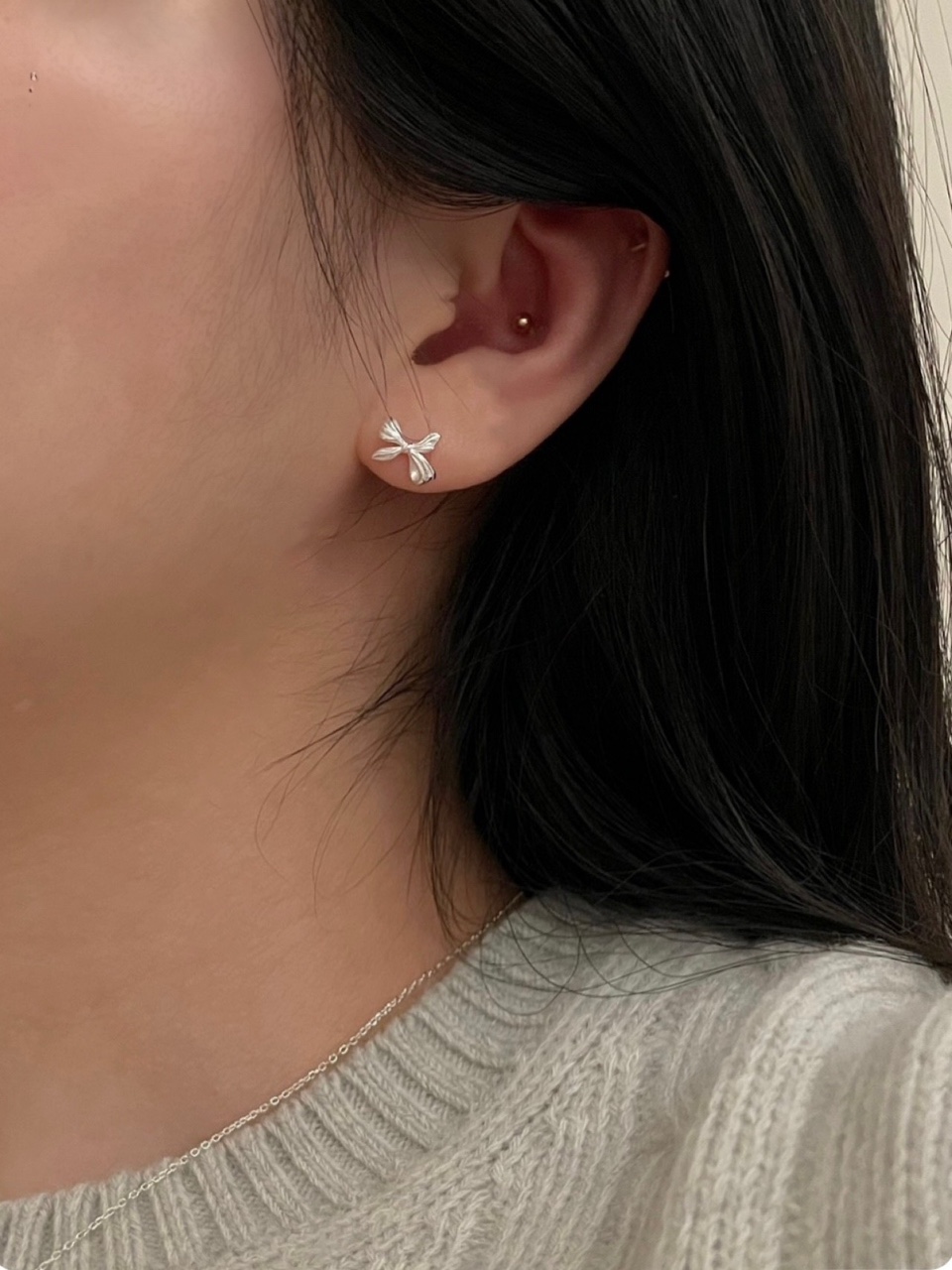 925silver • Ribbon earring 02