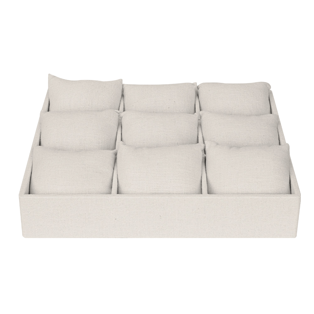 린넨 나눔 9칸 쿠션포함 다용도 진열대 베이지 30x26x5.5