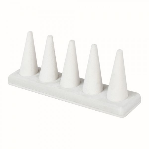 뉴벨벳 고깔 5종 반지 진열대 아이보리 21x5x8cm