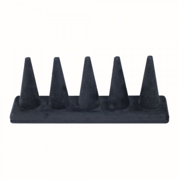 뉴벨벳 고깔 5종 반지 진열대 블랙 21x5x8cm