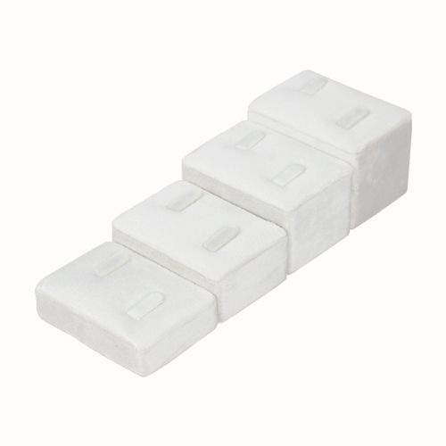 뉴벨벳 커플 4단 반지 진열대 아이보리 6x18x5cm