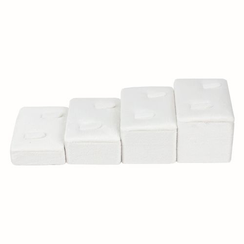 뉴벨벳 커플 4단 반지 진열대 아이보리 6x18x5cm