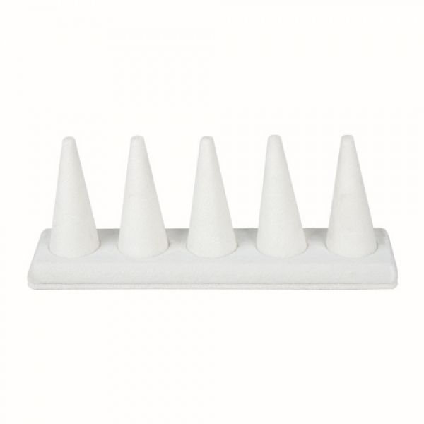 뉴벨벳 고깔 5종 반지 진열대 아이보리 21x5x8cm