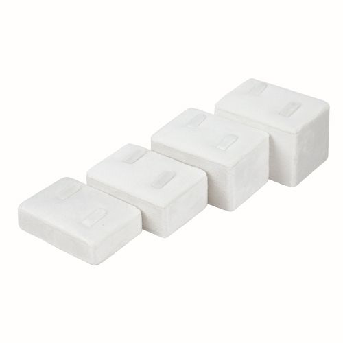 뉴벨벳 커플 4단 반지 진열대 아이보리 6x18x5cm