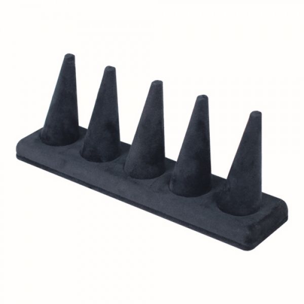 뉴벨벳 고깔 5종 반지 진열대 블랙 21x5x8cm