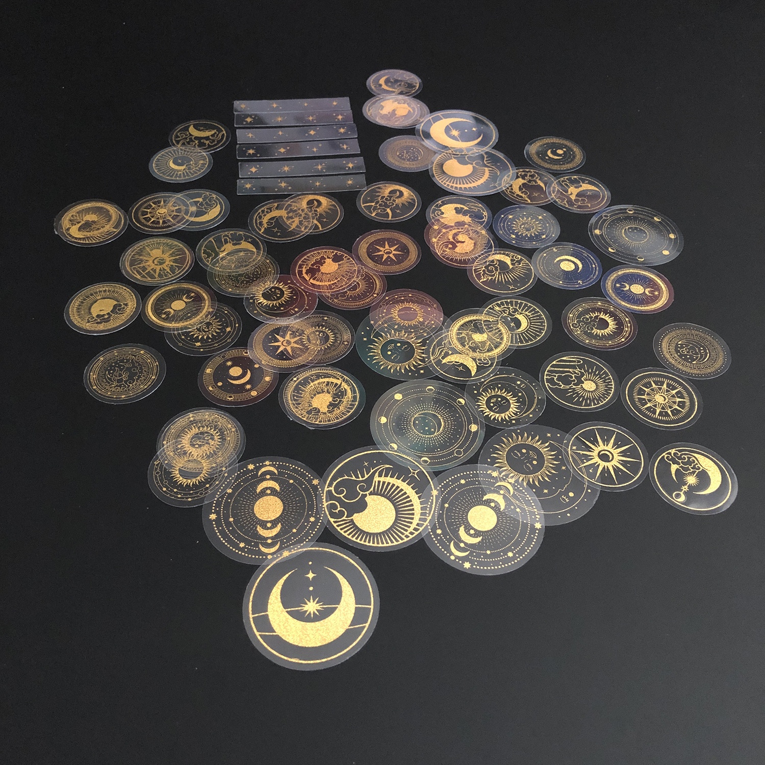 골드 투명 방수 스티커 70PCS 세트 (다꾸 폰꾸 인스 씰스 리무버블)