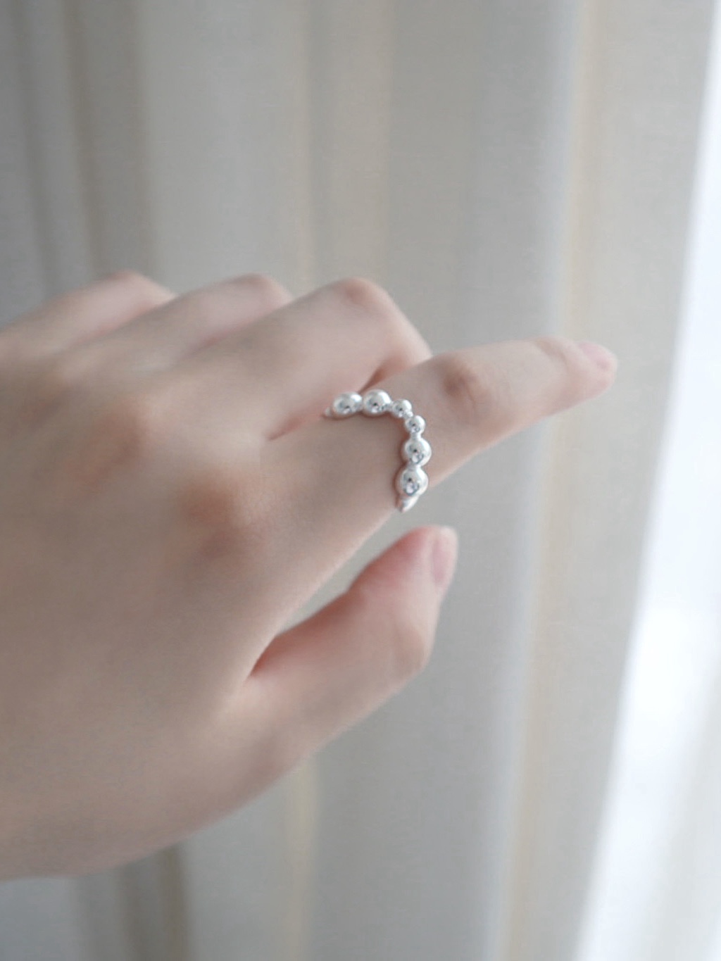 V bubble ring • 925silver