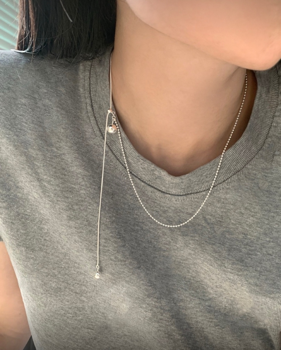 Slide drop half necklace • 925silver
