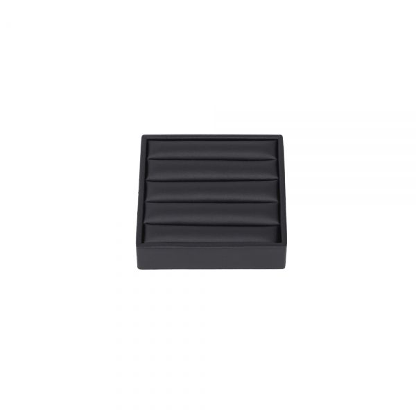 인조가죽 4줄 반지 진열대 블랙 10x10x2.5cm