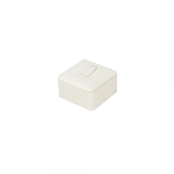 뉴벨벳 사각 1구 반지 진열대 아이보리 4x4x2.5cm