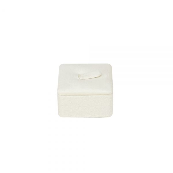뉴벨벳 사각 1구 반지 진열대 아이보리 4x4x2.5cm