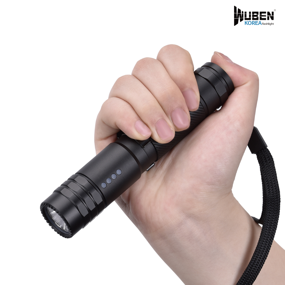 우벤 L28 LED 손전등 충전식 고휘도 경찰 군인 군용 후레쉬 휴대용 랜턴 써치 라이트