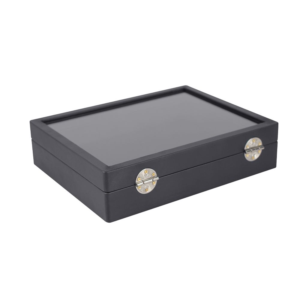 인조가죽 벨벳 유리 민판 다용도 진열대 블랙 중 30x25x6.5
