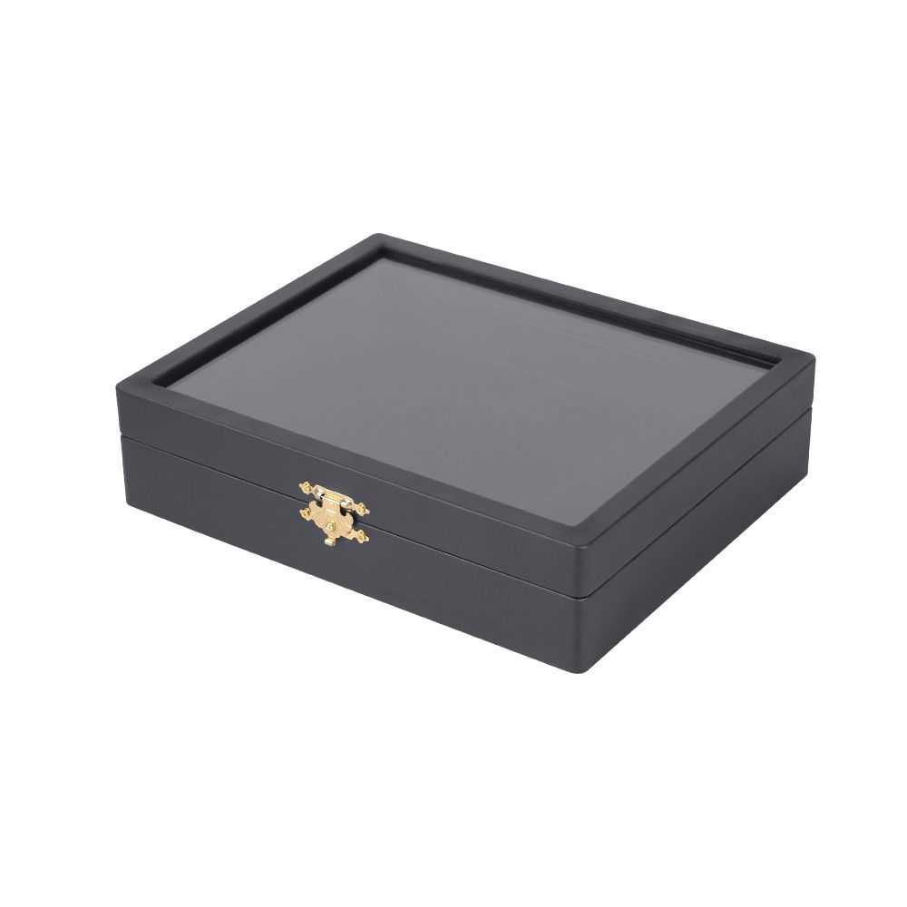 인조가죽 벨벳 유리 민판 다용도 진열대 블랙 중 30x25x6.5