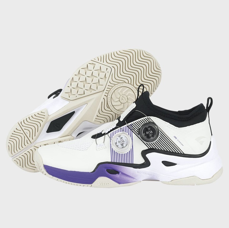비트로 남녀공용 테니스화 듀얼보아핏 클립톤2 (OFF WHITE&PURPLE) 올코트