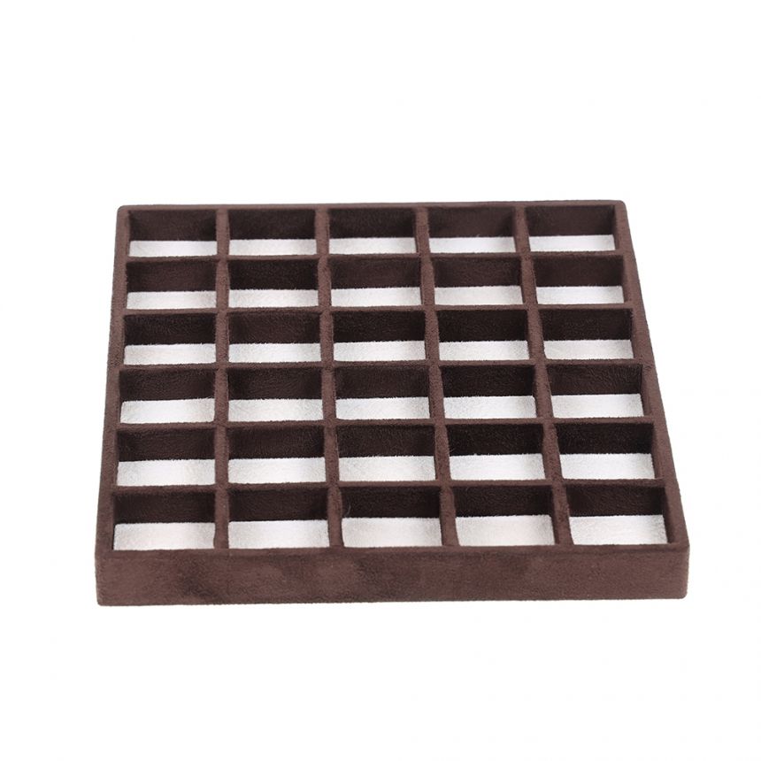 스웨이드 나눔 30칸 다용도 진열대 베이지/브라운 29x25x2.6