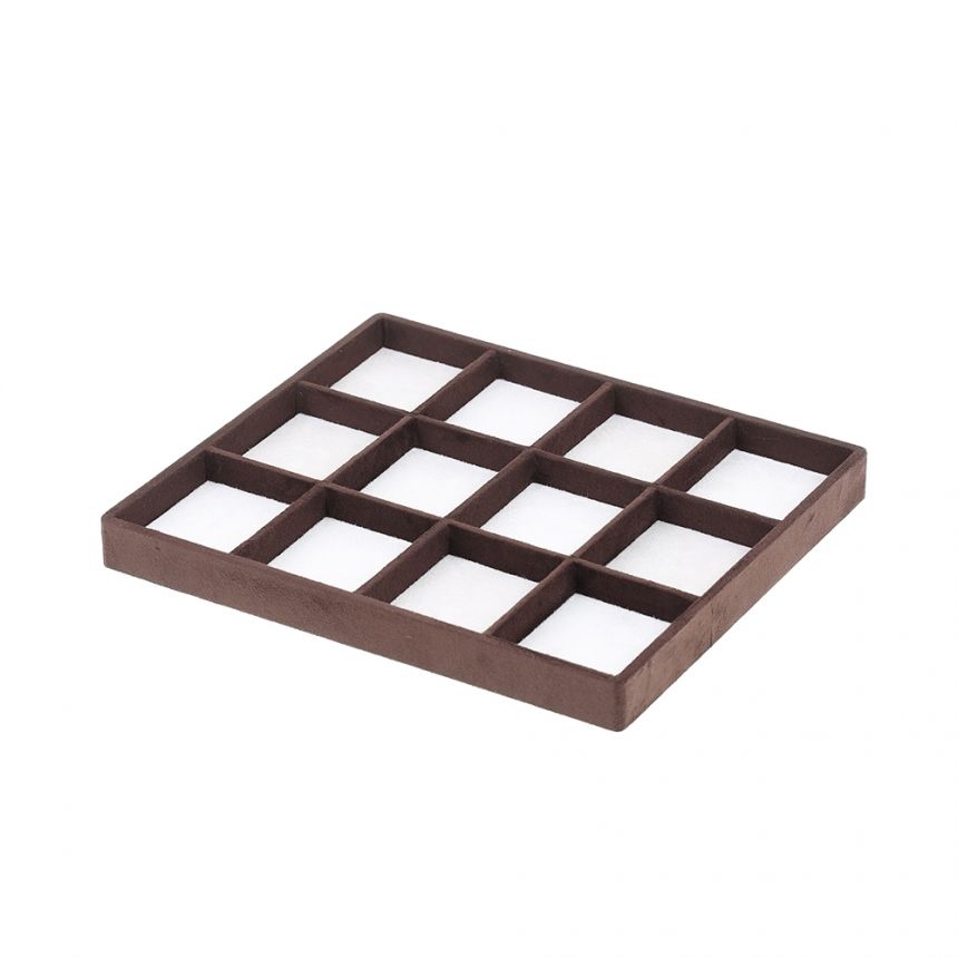 스웨이드 나눔 12칸 다용도 진열대 베이지/브라운 대 29x25x2.6