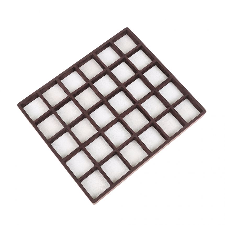 스웨이드 나눔 30칸 다용도 진열대 베이지/브라운 29x25x2.6