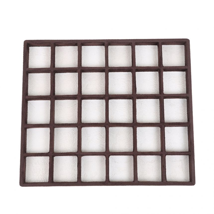 스웨이드 나눔 30칸 다용도 진열대 베이지/브라운 29x25x2.6