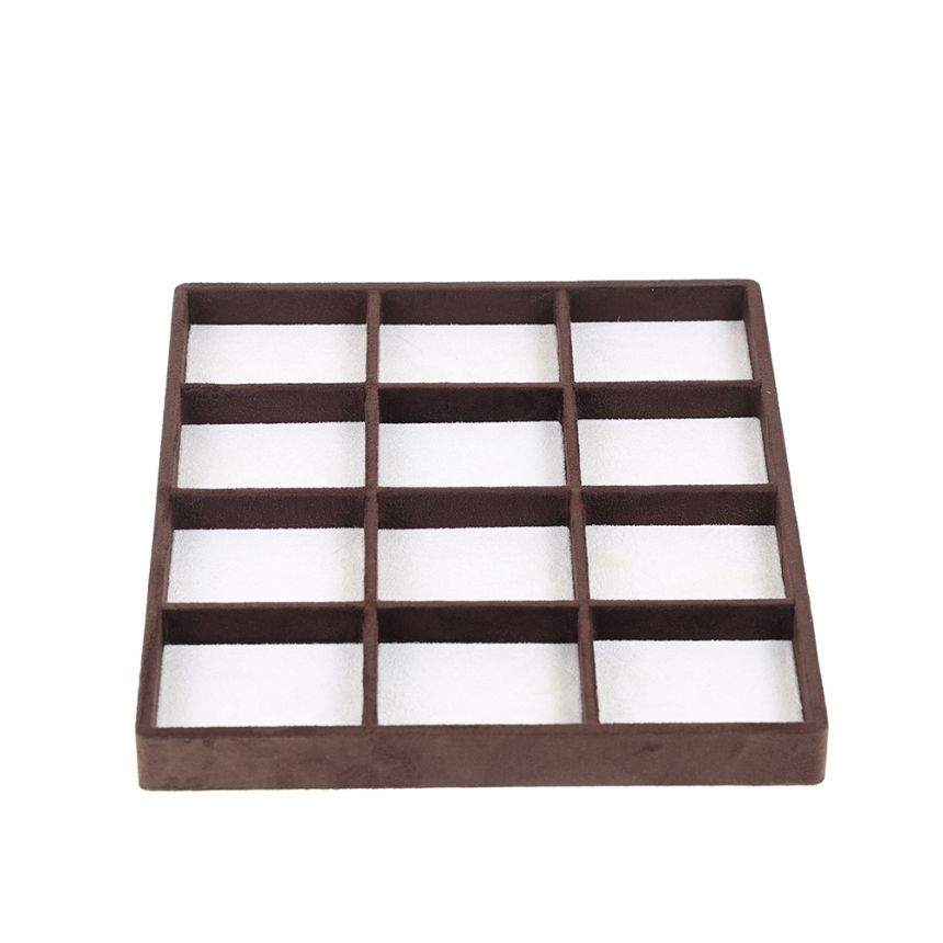 스웨이드 나눔 12칸 다용도 진열대 베이지/브라운 대 29x25x2.6