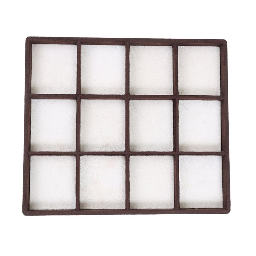 스웨이드 나눔 12칸 다용도 진열대 베이지/브라운 대 29x25x2.6