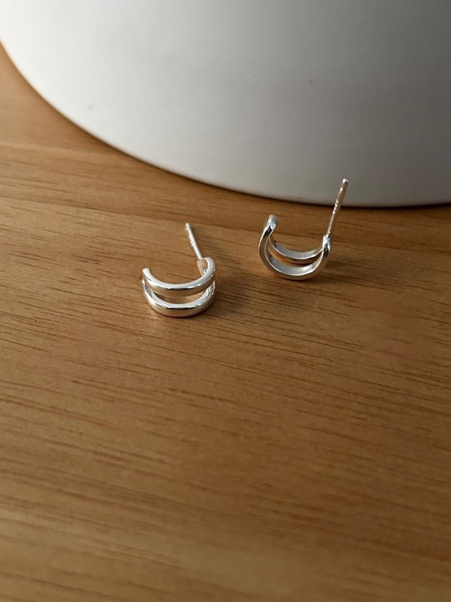 Two line earring • silver925 투라인 귀걸이