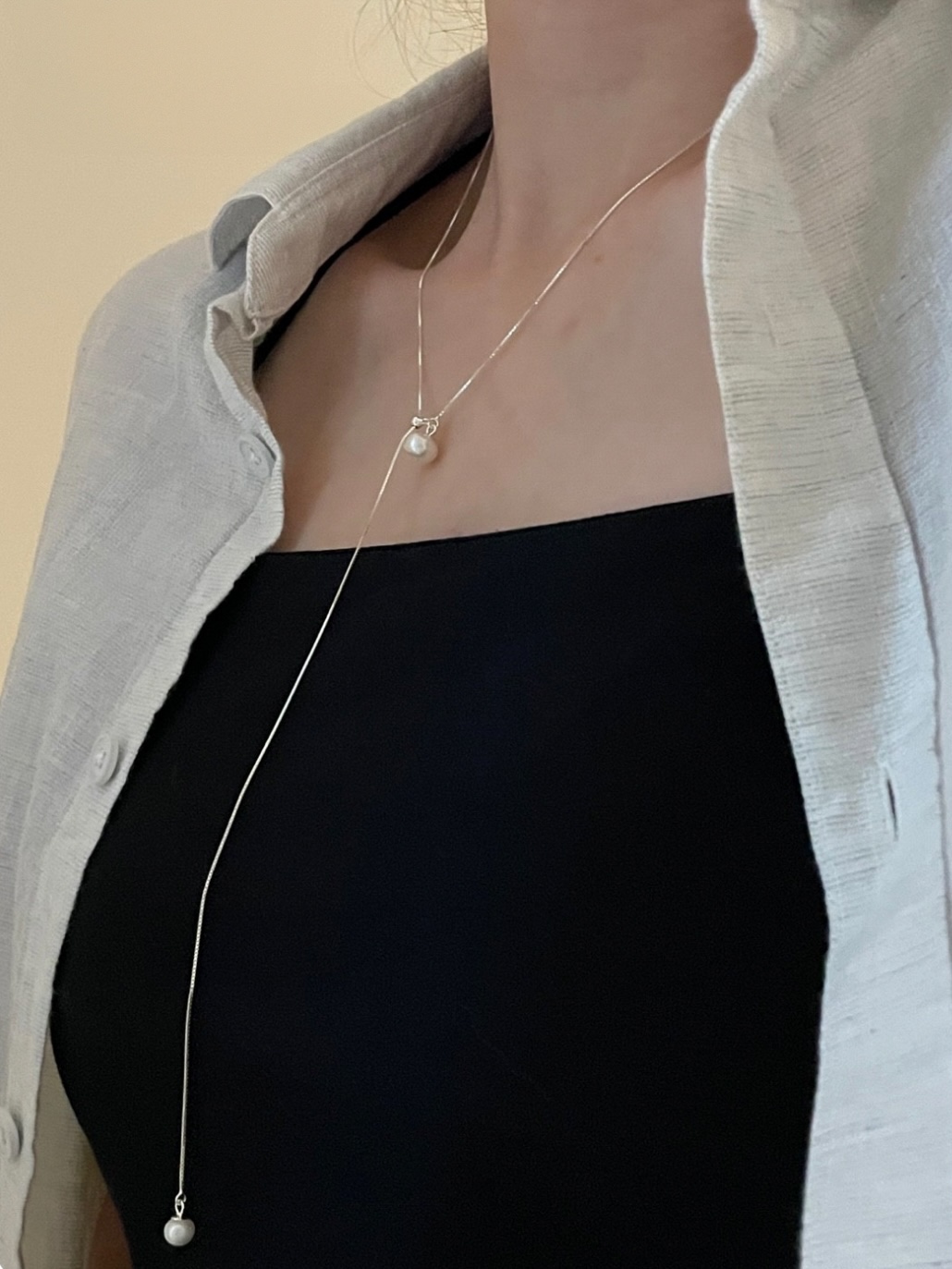 Pearl drop necklace 01 • silver925
