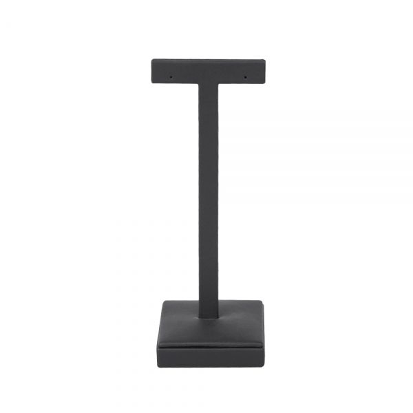 인조가죽 일자 T형 귀걸이 진열대 블랙 대 5x4.5x13.5