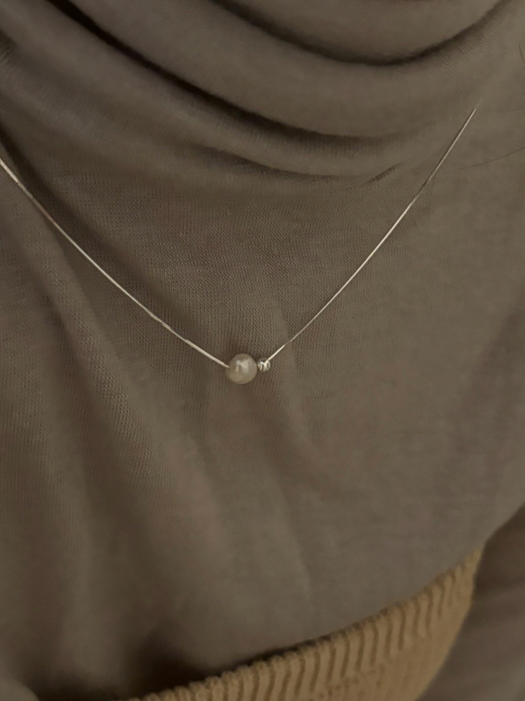 Pearl thin necklace • silver925 진주목걸이
