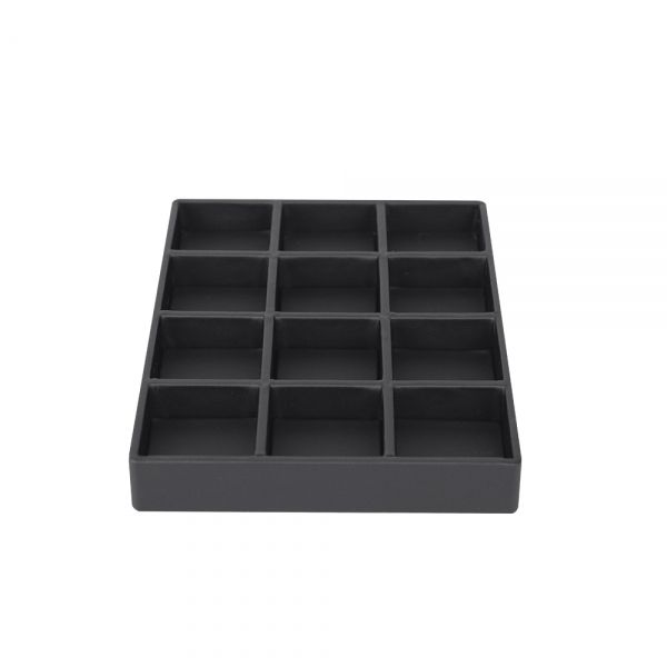인조가죽 나눔 12칸 다용도 진열대 블랙 소 20x15x2.5cm