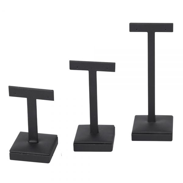 인조가죽 일자 T형 귀걸이 진열대 블랙 소 5x4.5x8.5