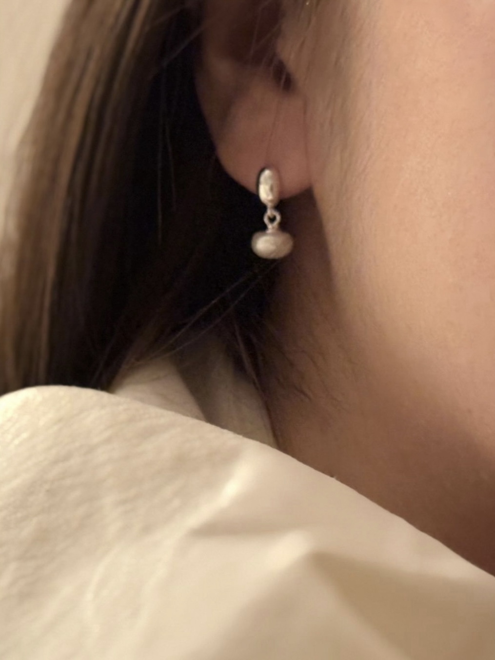 Pearl bell earring • silver925 진주목걸이