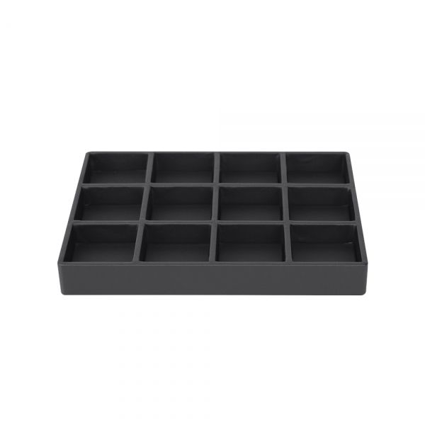 인조가죽 나눔 12칸 다용도 진열대 블랙 소 20x15x2.5cm
