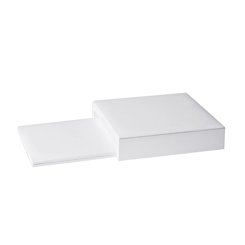 인조가죽 ㄷ자 조절 2단 다용도 진열대 화이트 17x17x4cm