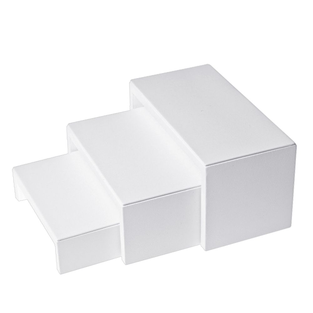 인조가죽 ㄷ자 조절 3단 다용도 진열대 화이트 20x10x10cm
