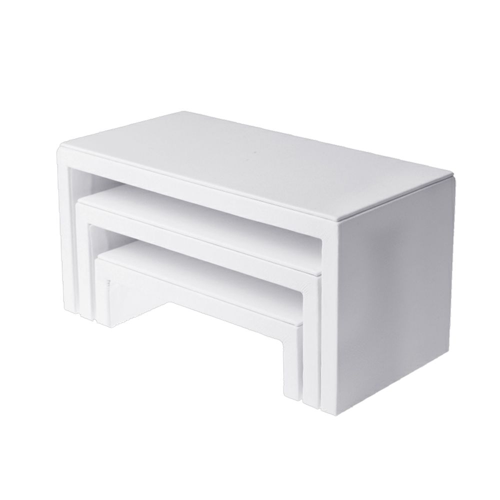 인조가죽 ㄷ자 조절 3단 다용도 진열대 화이트 20x10x10cm