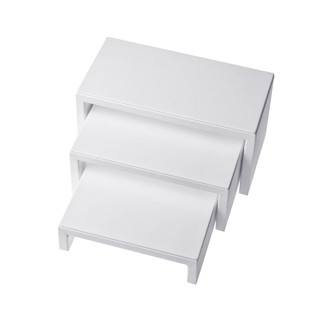 인조가죽 ㄷ자 조절 3단 다용도 진열대 화이트 20x10x10cm
